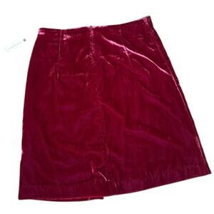 Anthropologie Pilcro Ruched Velvet Mini Skirt 8 Raspberry NWT